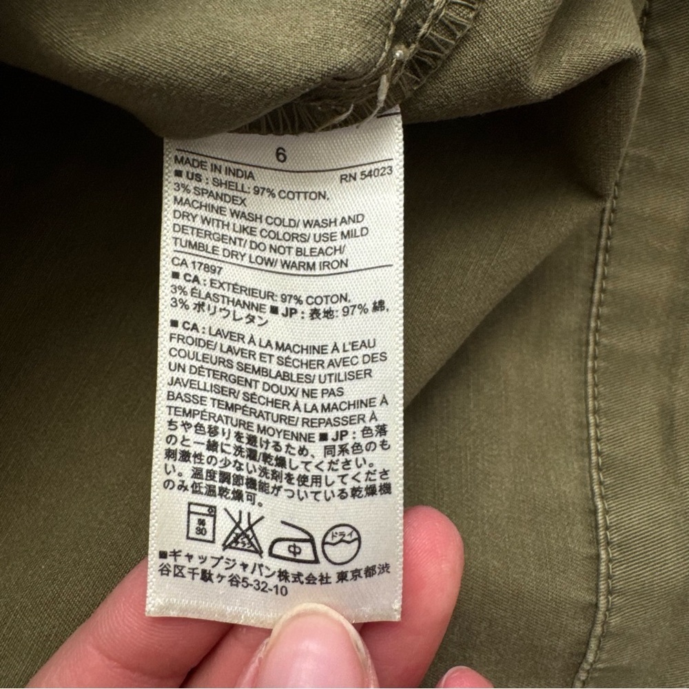 Banana Republic Utility Midi Skirt Olive Green Safari Button Front Minimalist - Picture 7 of 7